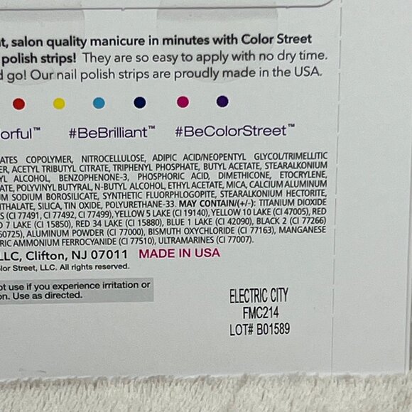 Color Street Nail Polish Strips Electric City Neon Yellow 16 pc NIP Fluorescent - Picture 4 of 4